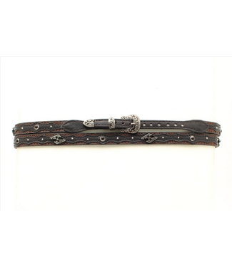 M&F Western Two Tone Leather Hatband