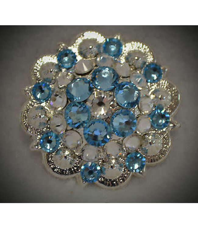 Rhinestone Berry Concho 1" - Blue Crystal