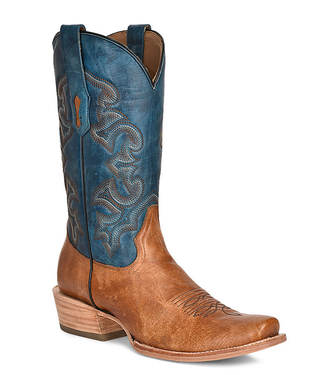 Corral Mens Western Boot - Sand/Navy Horseman Toe