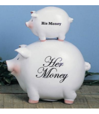 Youngs His Money/Her Money Pig Bank