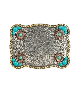 Nocona Nocona Turquoise Accent Floral Buckle