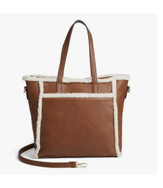 Coco+Carmen Kinsey Sherpa Tote + Crossbody - Cognac