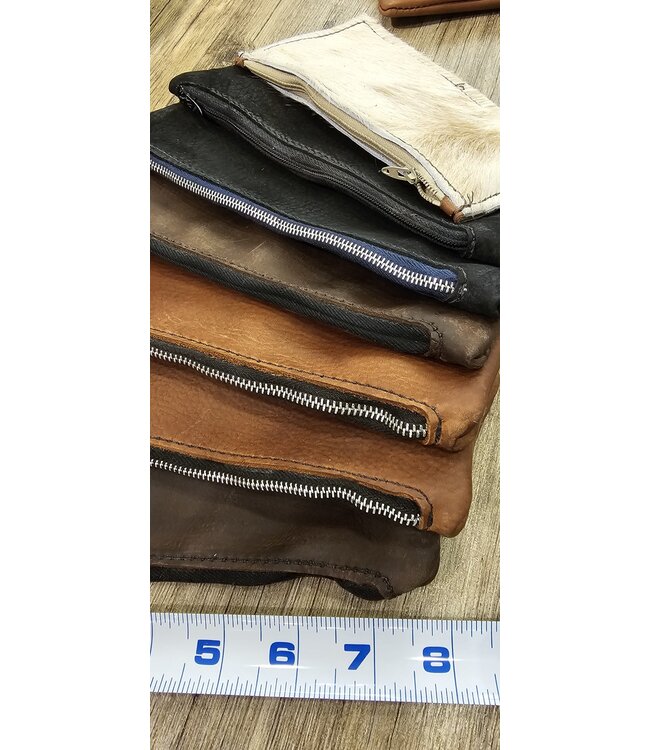 Beyond the Barn Leather Zippered Pouch Medium Assort. BTB