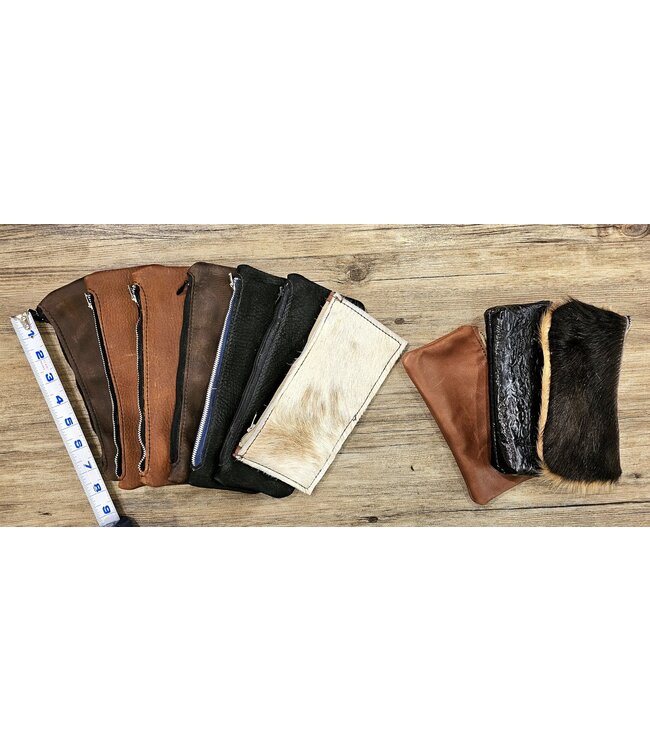 Beyond the Barn Leather Zippered Pouch Medium Assort. BTB