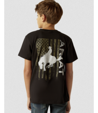 Ariat Boys Bronco FlagT-Shirt - Black