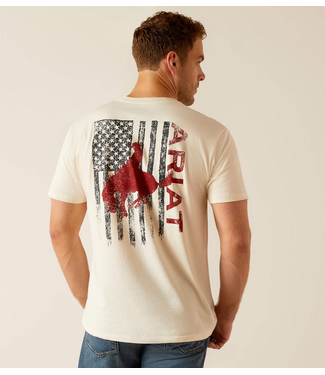 Ariat Mens Bronco Flag T-Shirt - White