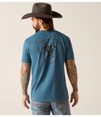 Ariat Mens Western Wire T-Shirt - Steel Blue