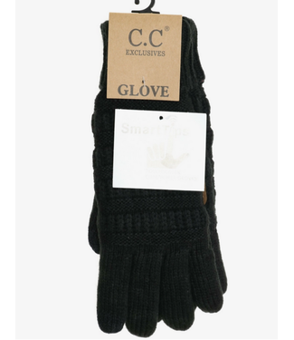 Knit Gloves with Lining Black