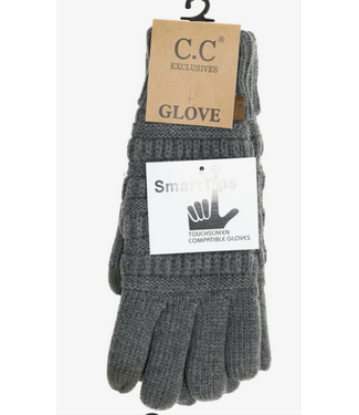 Knit Gloves with Lining Dark Grey