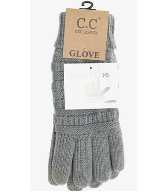 Knit Gloves with Lining Light Grey