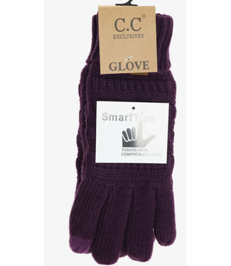 Knit Gloves with Lining Purple
