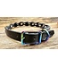 Beyond the Barn Black Leather Rainbow Dog Collar BTB