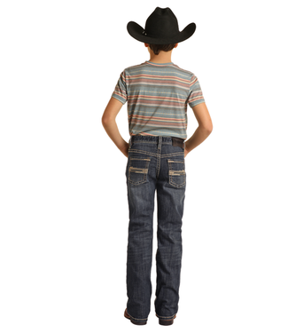 Rock & Roll Cowboy Jeans Boy's 14R BB Gun Light Wash Denim Straight Leg |  eBay