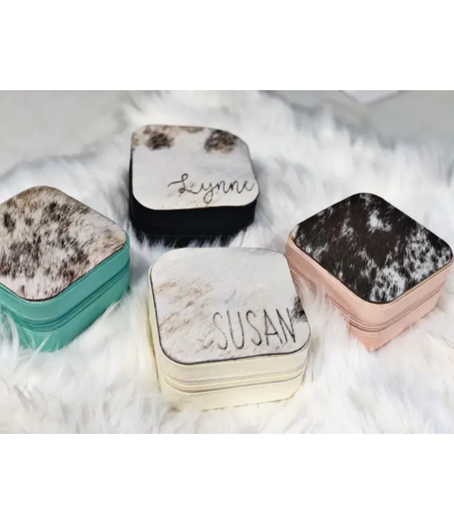 Rafter B Leather Cowhide Jewely Travel Case