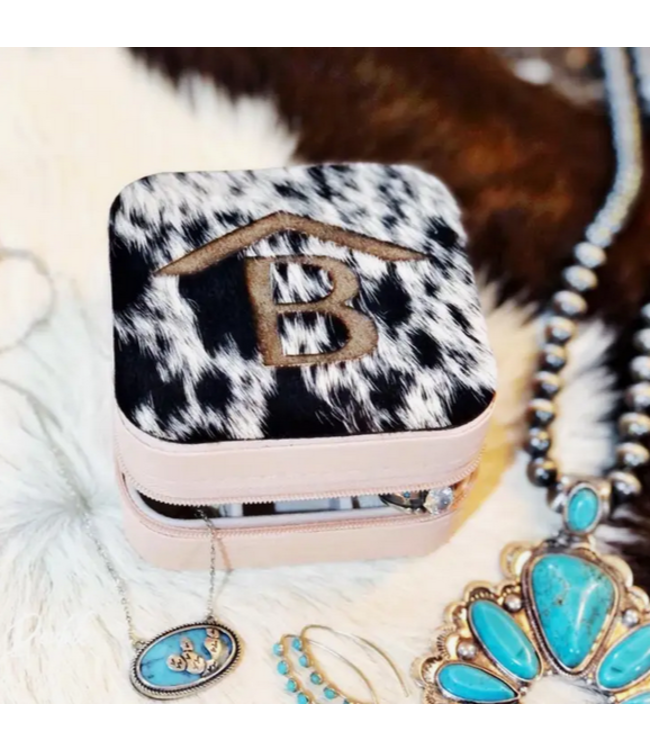 Rafter B Leather Cowhide Jewely Travel Case