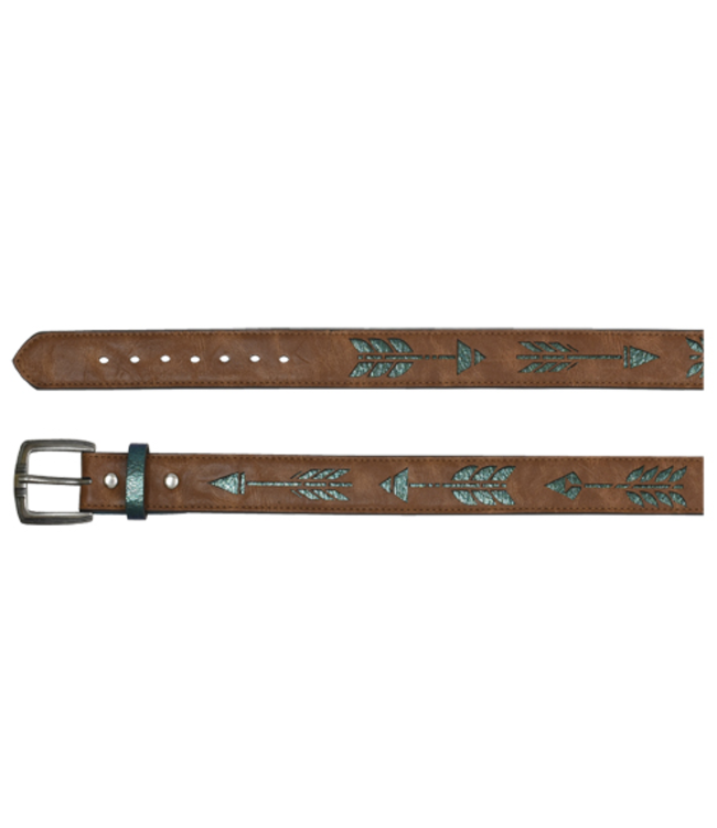 Catchfly Catchfly Girls Belt Metallic Turq Underlay