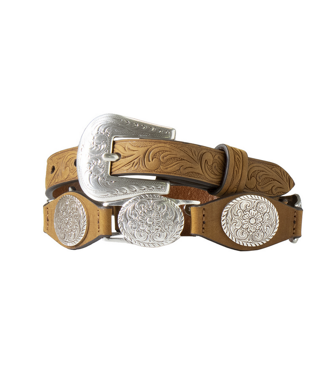 Nocona Nocona Girls Belt Scalloped Floral Conchos