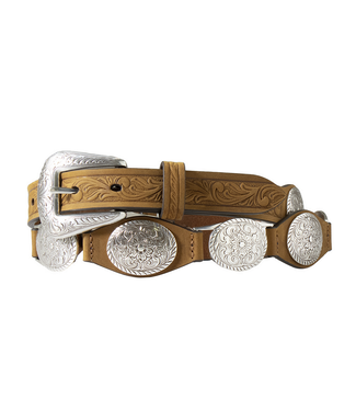 Nocona Nocona Ladies Belt Floral Scalloped Conchos