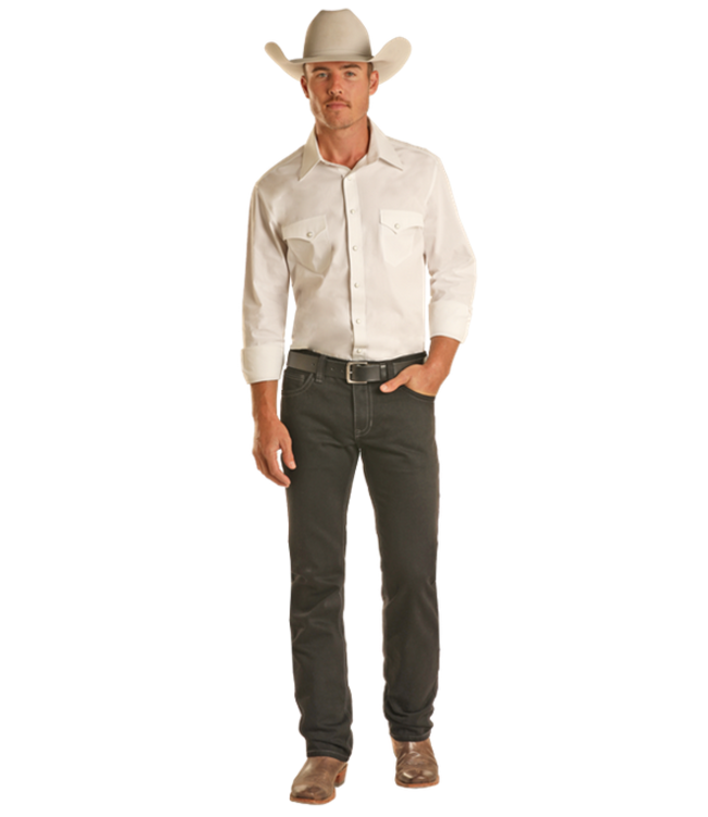 Rock & Roll Denim Mens Black Denim Revolver Slim Jeans