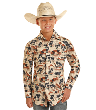 Panhandle Slim Boys Western Vacation Snap Shirt