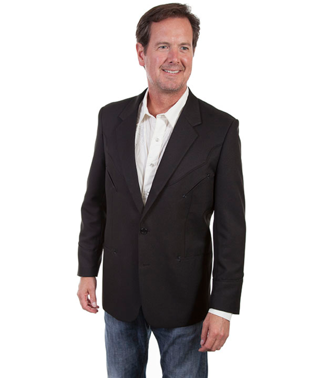 Scully Solid Blazer W/Piping