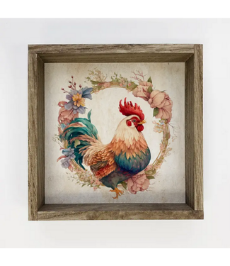 Hangout Home Chicken Wreath - Rustic Farm Animal Art