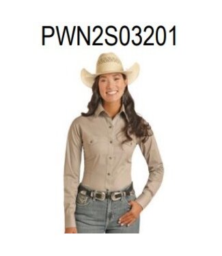 Panhandle Slim Ladies Solid Poplin Snap
