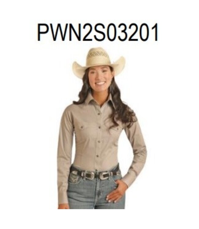 Panhandle Slim Ladies Solid Poplin Snap