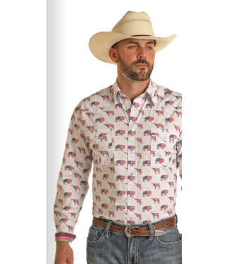 Panhandle Slim Mens Roughstock LS Snap American