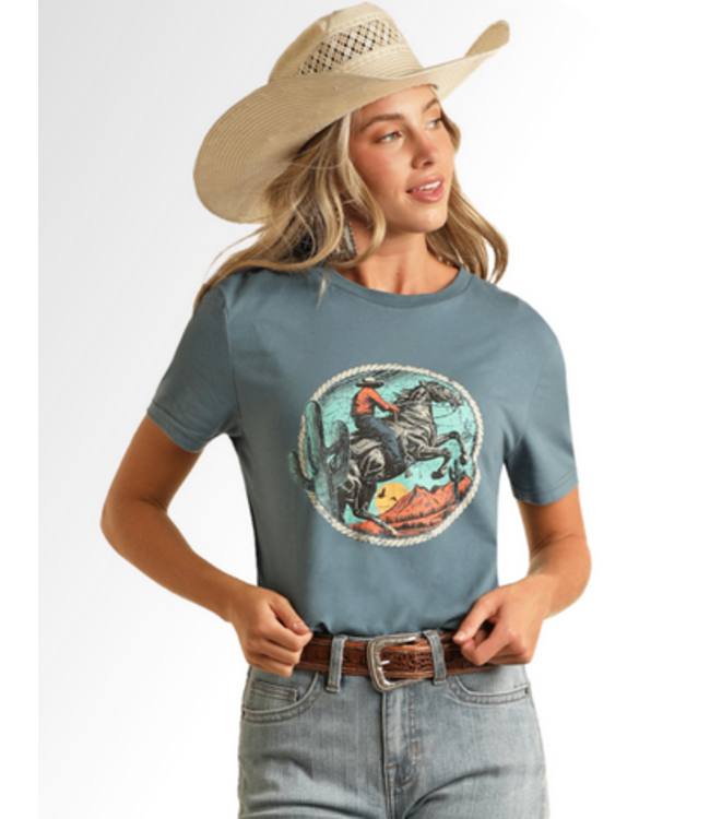 Rock & Roll Denim Blue Desert Horse Tee