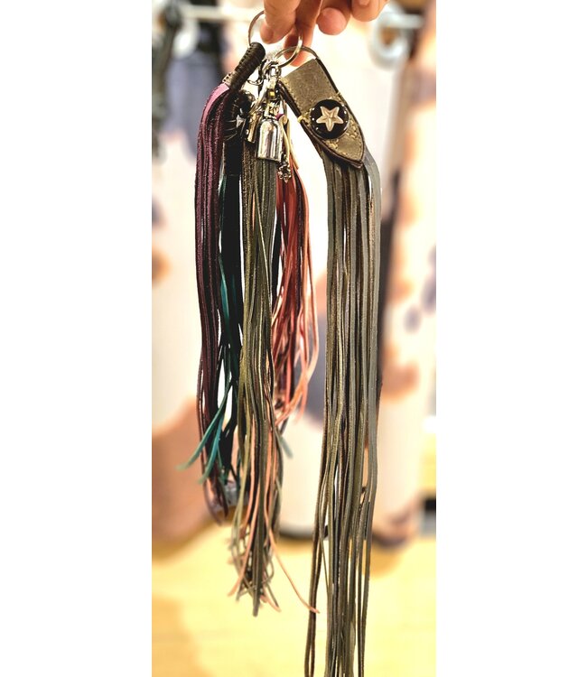 Beyond the Barn Leather Tassel Key Fob Chain Long Assort. BTB