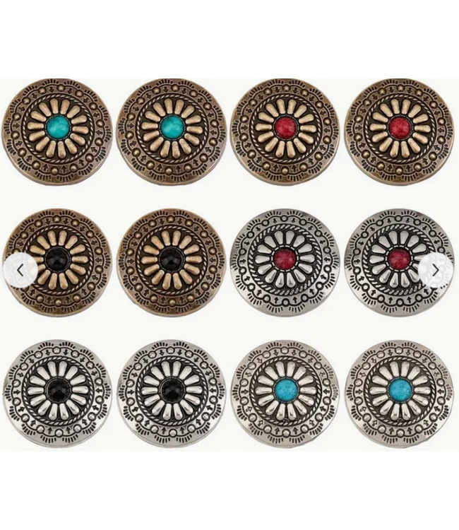 Assorted Floral Button Concho