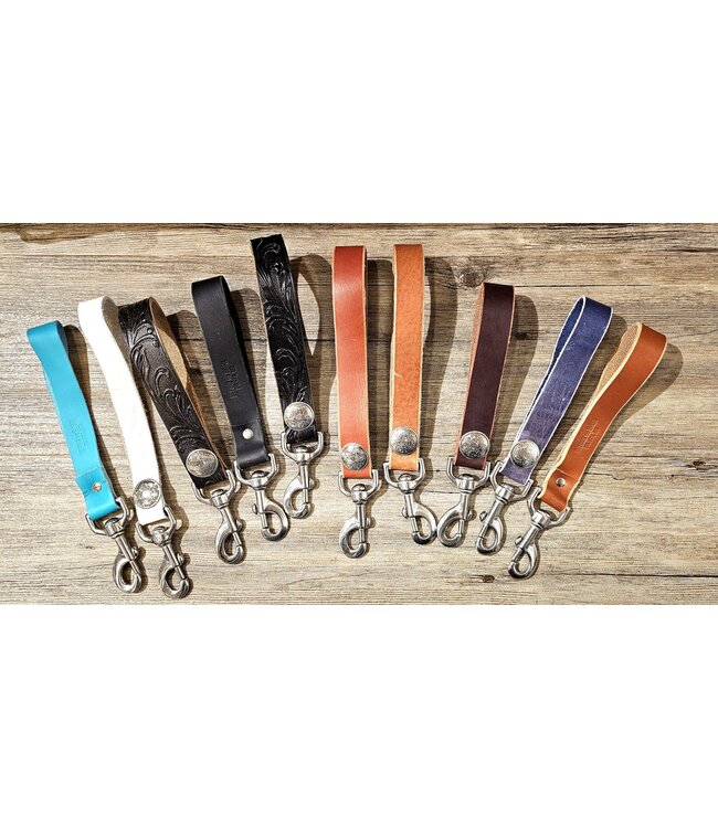 Beyond the Barn Leather Loop Bull Snap Key Fob Chain Strap 8" Assort.