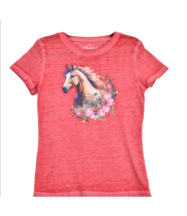 Cowboy Hardware Girls Watercolor Berry Horse Tee