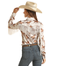 Panhandle Slim Ladies Horse Print Satin Snap w/Fringe