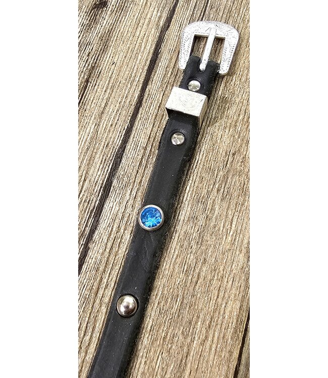 Beyond the Barn Hatband Leather Turquoise Crystal  & Silver Spots BTB