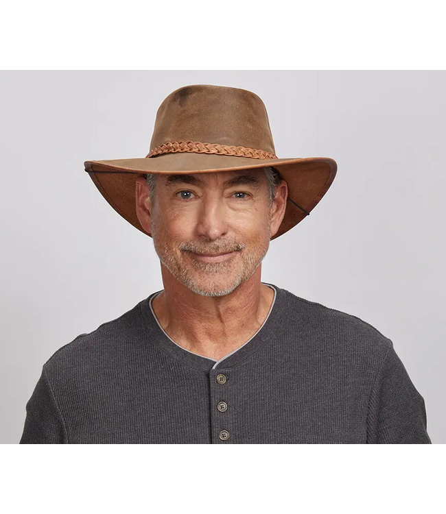 American Hat Makers Crushable Outback Leather Hat