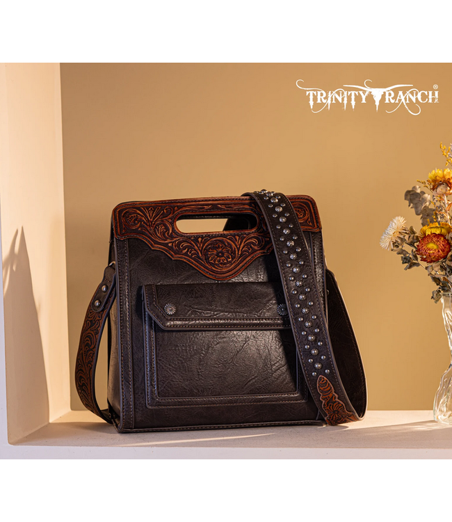 Montana West Trinity Ranch Tooled Floral Conceal Carry Tote