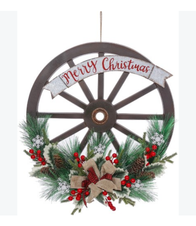 Special T Imports Wooden Merry Christmas Wheel Sign