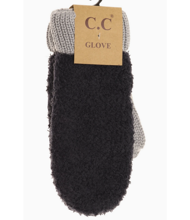 C.C Beanie Sherpa Knit Women's Mittens