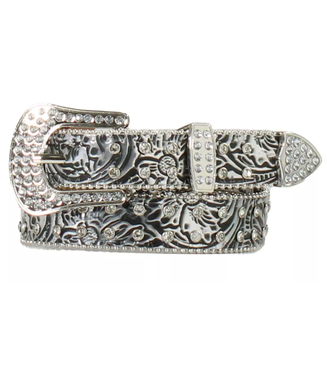 Nocona Womens Western Belt Leather Floral Crystals