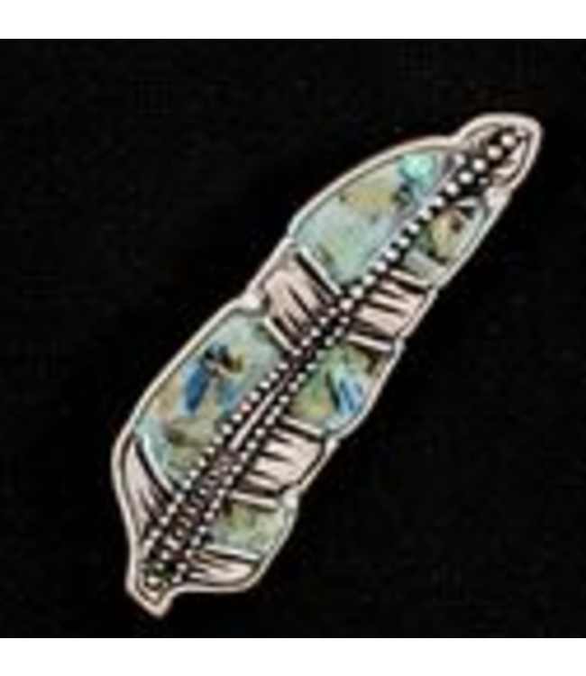 Austin Accent Feather with Shell Insert Hat Pin