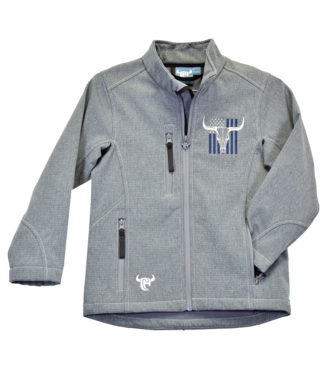 Cowboy Hardware Youth Skull Flag Poly Shell Jacket - Grey