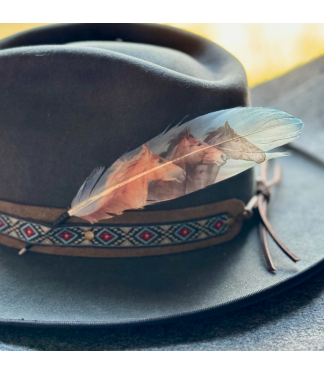 Buckaroo Supply Company Buckaroo Wild Horses Hat Feather