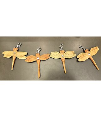 Beyond the Barn Leather Dragonfly Key Fob Purse Charm BTB