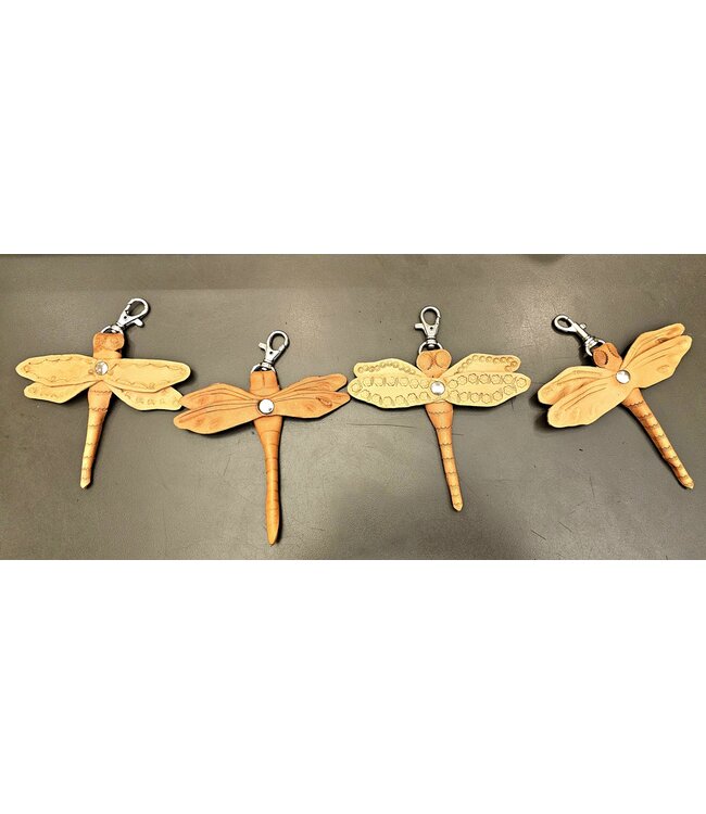 Beyond the Barn Leather Dragonfly Key Fob Purse Charm BTB