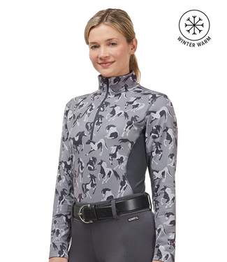 Kerrits Women's Quarter Zip Fleece Tech Top -Grey Mares