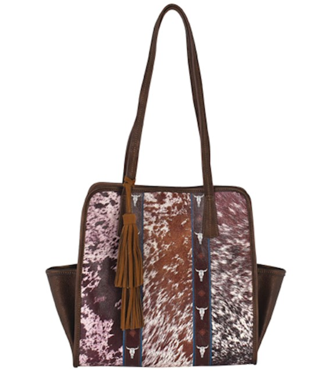 Catchfly Essentials Tote Hair On Print With Steer Skulls