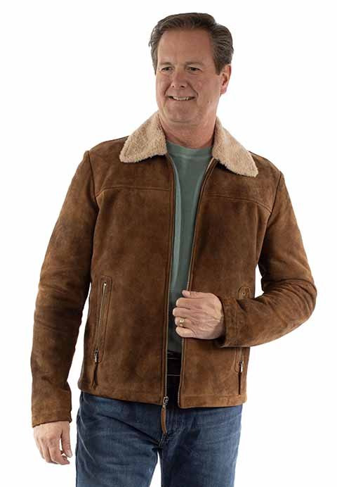 Mens Sherpa Lined Leather Jacket Beyond the Barn