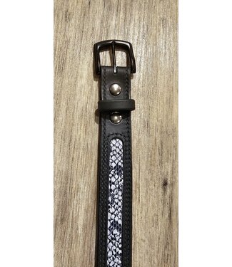 Beyond the Barn All Leather Embossed Snake Inlay Belt BTB